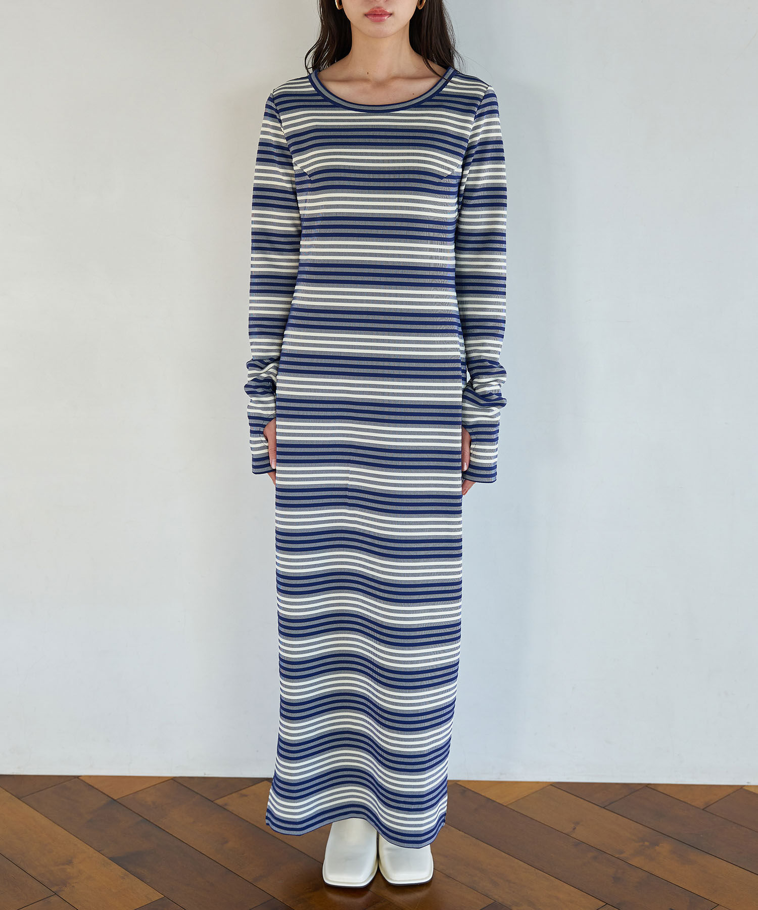 VIS「【STAYC/ISA着用】ジャガードマルチボーダーカットワンピース【洗える】」|ワンピース|