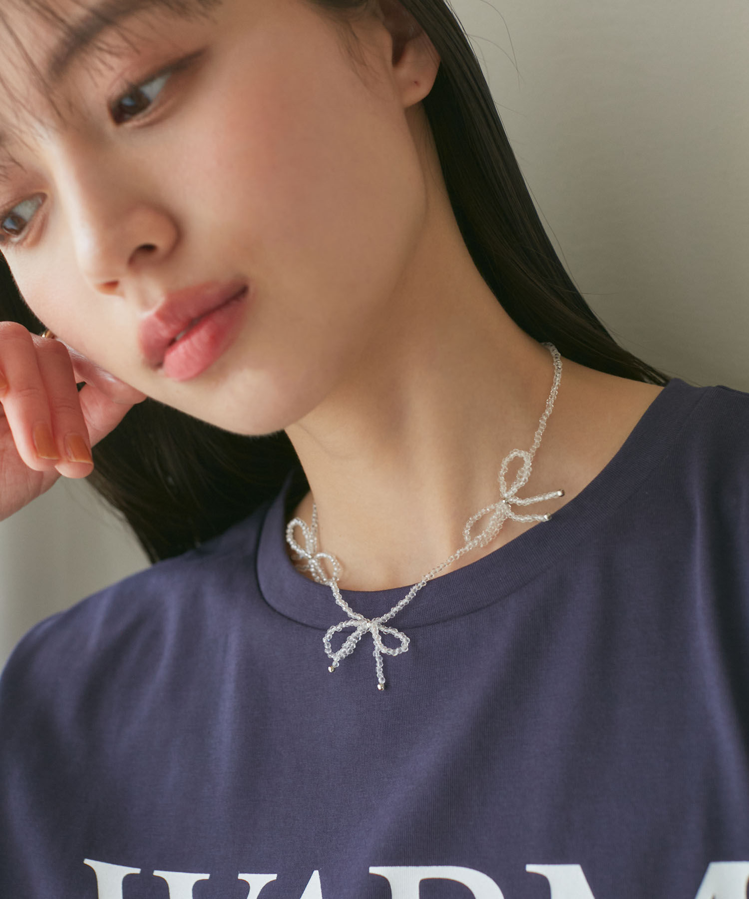 VIS「ビーズリボンネックレス」|ネックレス|