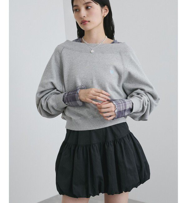 VIS「【2WAY】ワンオフショルダー胸刺繍スウェットプルオーバー」|スウェット・ジャージ|