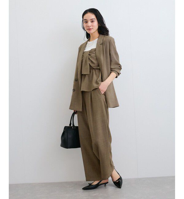 VIS「【美easy】リネンライクリラックスジャケット【接触冷感/洗える】【セットアップ対応】」|テーラードジャケット|