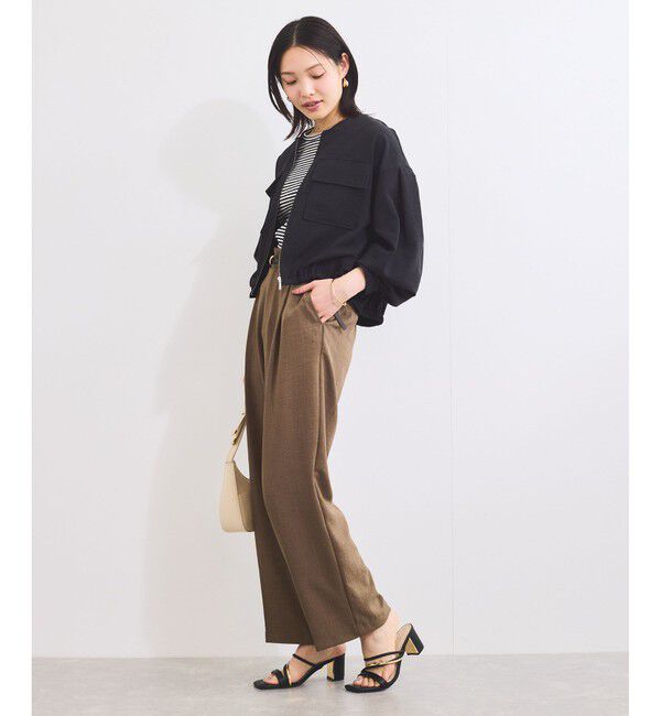 VIS「【WEB限定】気流染めリネンライクダブルポケットブルゾン【防シワ/UVケア/接触冷感/洗える】」|ブルゾン・スタジャン|