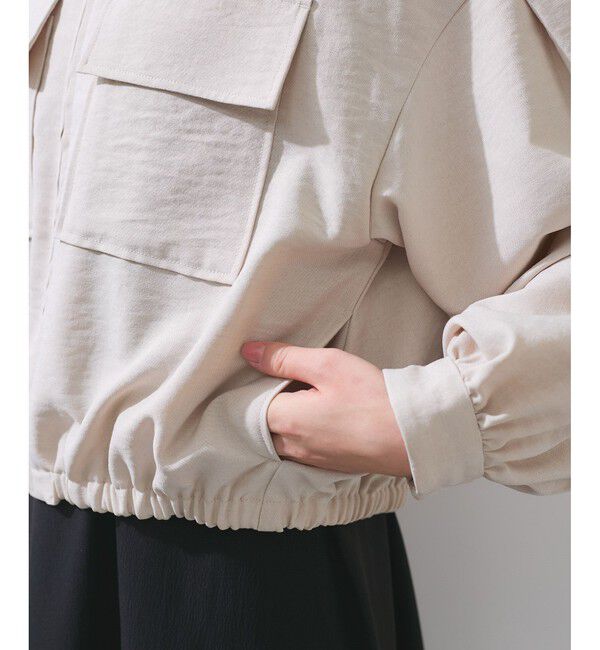 VIS「【WEB限定】気流染めリネンライクダブルポケットブルゾン【防シワ/UVケア/接触冷感/洗える】」|ブルゾン・スタジャン|