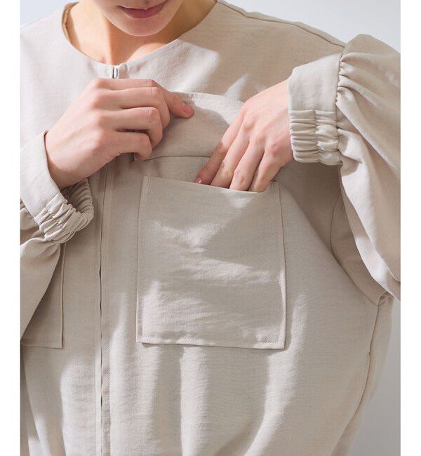 VIS「【WEB限定】気流染めリネンライクダブルポケットブルゾン【防シワ/UVケア/接触冷感/洗える】」|ブルゾン・スタジャン|