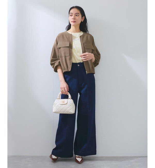 VIS「【WEB限定】気流染めリネンライクダブルポケットブルゾン【防シワ/UVケア/接触冷感/洗える】」|ブルゾン・スタジャン|