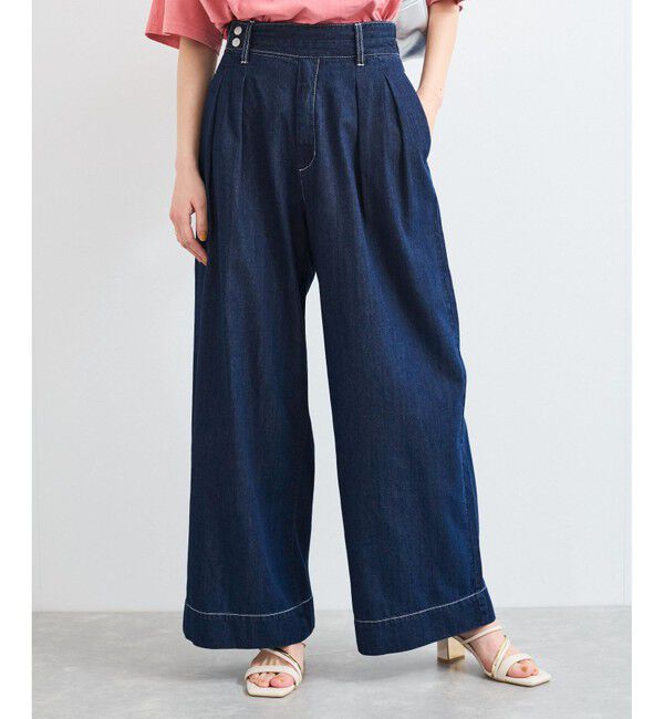 VIS「タックデザインリラックスデニムパンツ」|デニム|