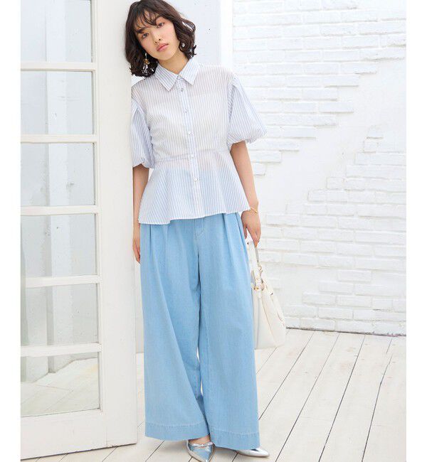 VIS「タックデザインリラックスデニムパンツ」|デニム|