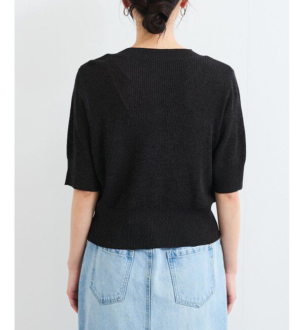 VIS「【WEB限定】多釦ハーフスリーブサマーニットカーディガン」|カーディガン|