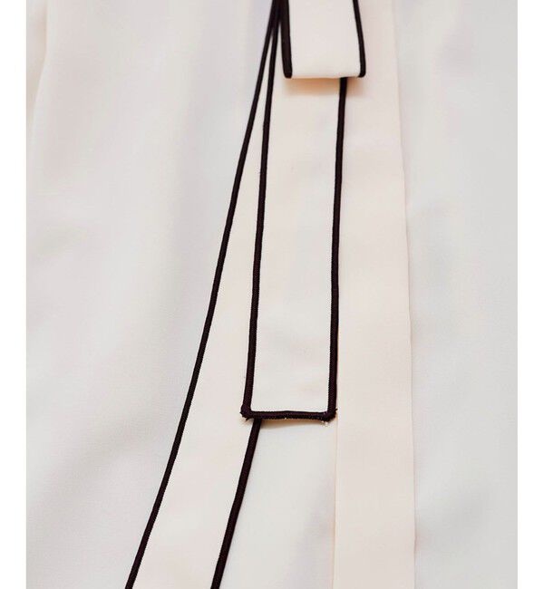 VIS「【接触冷感】配色ボウタイタックブラウス」|シャツ・ブラウス|