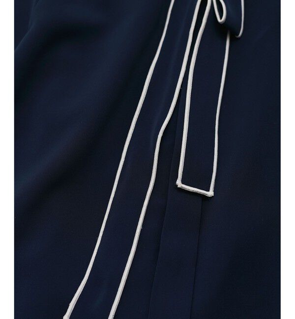 VIS「【接触冷感】配色ボウタイタックブラウス」|シャツ・ブラウス|