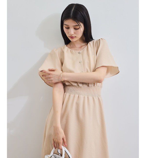 VIS「フレアスリーブサッカーワンピース」|ワンピース|ベージュ系(28)