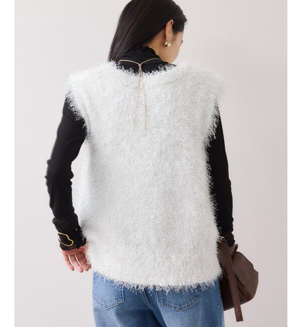 VIS「【WEB限定サイズ:MT/着丈が選べる】【洗える】フェザーヤーンニットベスト」|ニット・セーター|