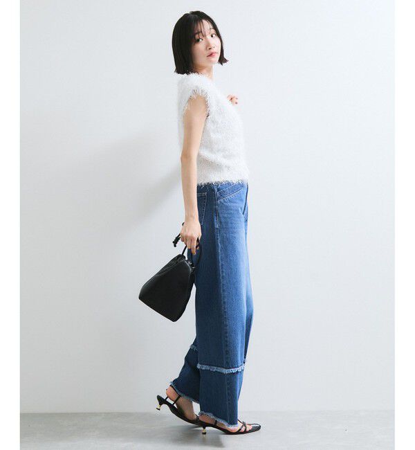 VIS「【WEB限定サイズ:MT/着丈が選べる】【洗える】フェザーヤーンニットベスト」|ニット・セーター|