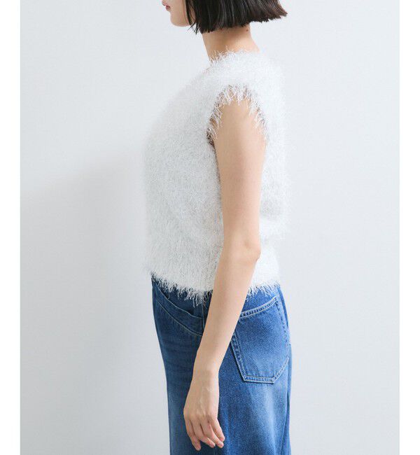 VIS「【WEB限定サイズ:MT/着丈が選べる】【洗える】フェザーヤーンニットベスト」|ニット・セーター|