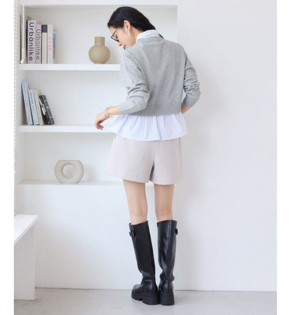 VIS「シャツレイヤード風メタルボタンカーディガン」|カーディガン|