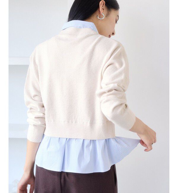 VIS「シャツレイヤード風メタルボタンカーディガン」|カーディガン|