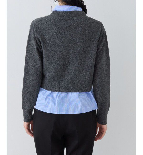 VIS「シャツレイヤード風メタルボタンカーディガン」|カーディガン|