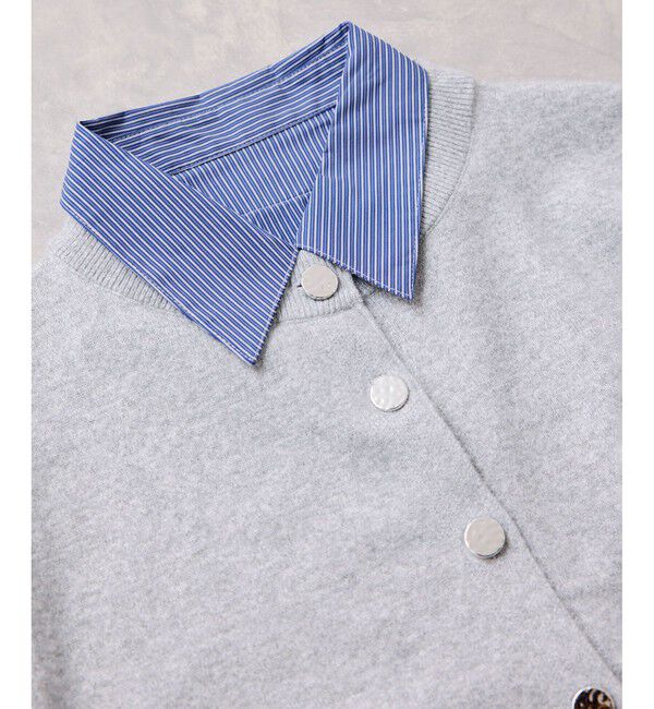 VIS「シャツレイヤード風メタルボタンカーディガン」|カーディガン|