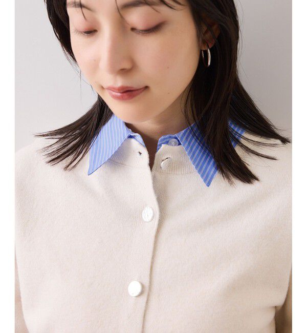 VIS「シャツレイヤード風メタルボタンカーディガン」|カーディガン|