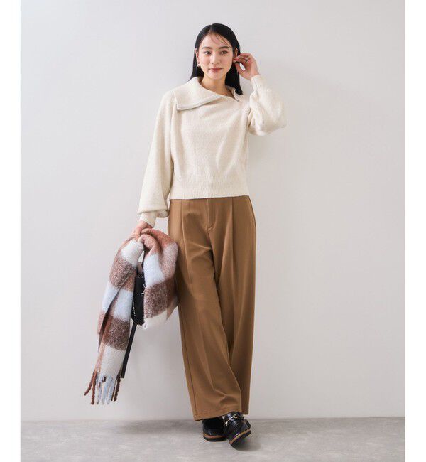 VIS「フロントジップニットプルオーバー/イージーケア」|ニット・セーター|