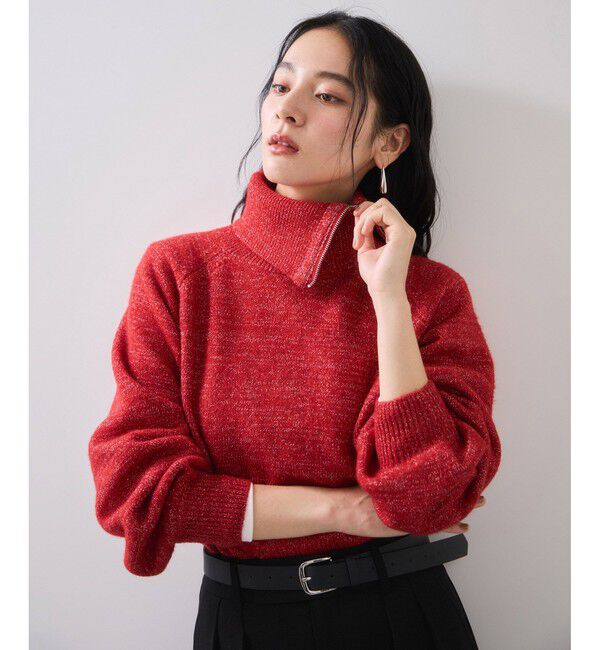 VIS「フロントジップニットプルオーバー/イージーケア」|ニット・セーター|