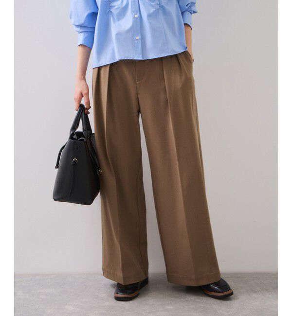 VIS「Hot Beautyツータックワイドパンツ/イージーケア」|チノ|