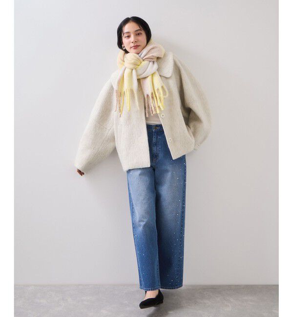 VIS「ふわふわフリンジチェックマフラー/静電気防止」|マフラー|