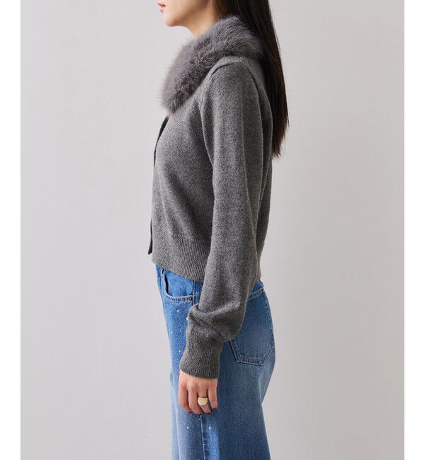VIS「衿ファー取り外しカーディガン」|カーディガン|
