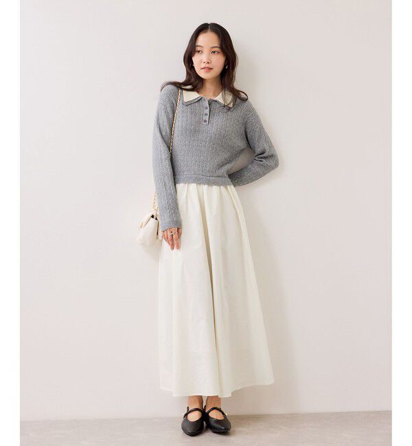 VIS「ダブルカラーポロニットドッキングワンピース」|ワンピース|