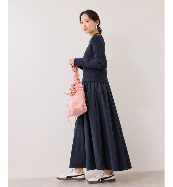 VIS「ダブルカラーポロニットドッキングワンピース」|ワンピース|