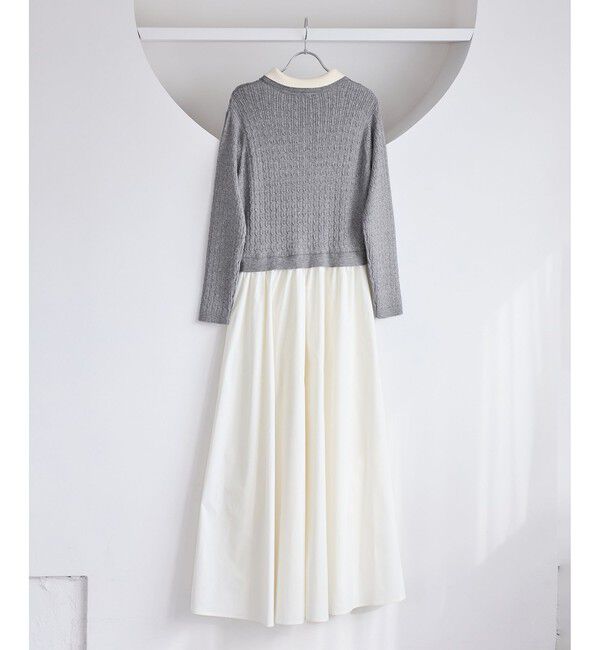 VIS「ダブルカラーポロニットドッキングワンピース」|ワンピース|