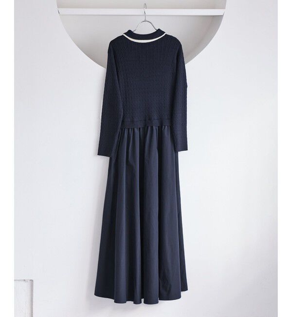 VIS「ダブルカラーポロニットドッキングワンピース」|ワンピース|