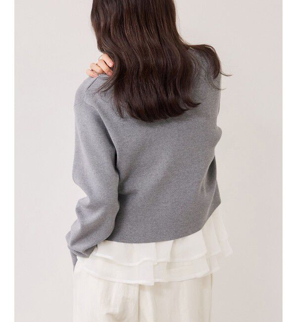 VIS「ペプラムオーガンジードッキングニットプルオーバー」|ニット・セーター|