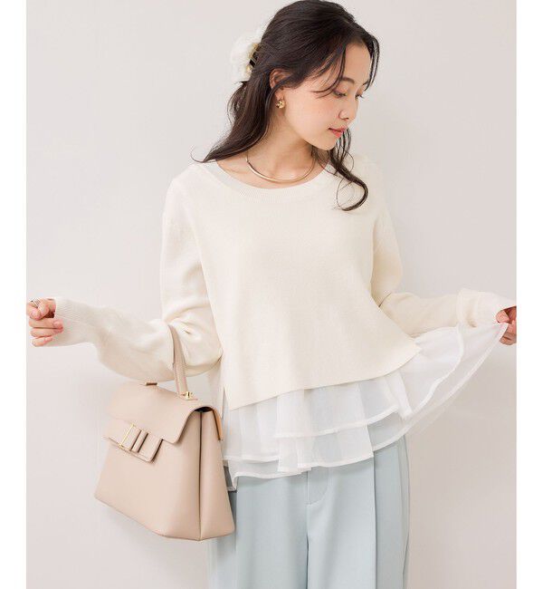 VIS「ペプラムオーガンジードッキングニットプルオーバー」|ニット・セーター|キナリ(16)