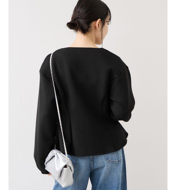 VIS「ボタンポイントペプラムカットジャケット」|カーディガン|