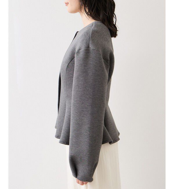 VIS「ボタンポイントペプラムカットジャケット」|カーディガン|