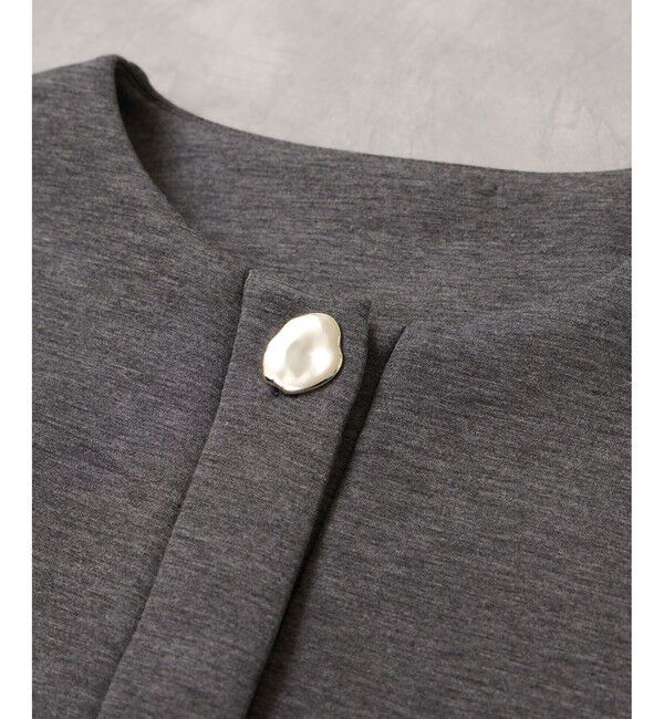 VIS「ボタンポイントペプラムカットジャケット」|カーディガン|