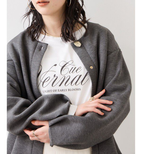 VIS「ボタンポイントペプラムカットジャケット」|カーディガン|