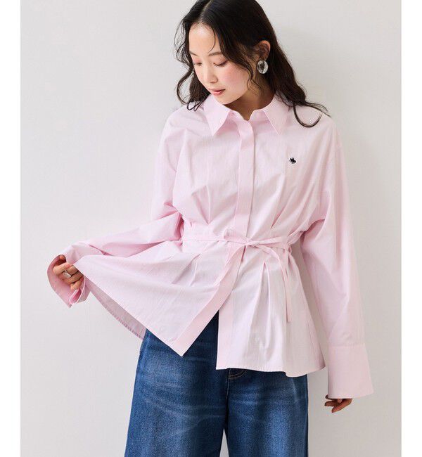 VIS「【POLO BCS】VIS別注ベルト付きウエストタックシャツブラウス」|シャツ・ブラウス|