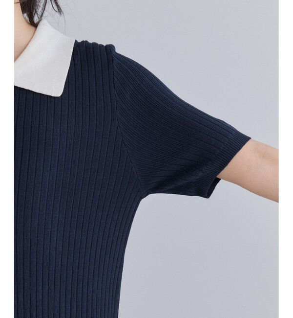 VIS「ポロ襟ニットワンピース」|ワンピース|