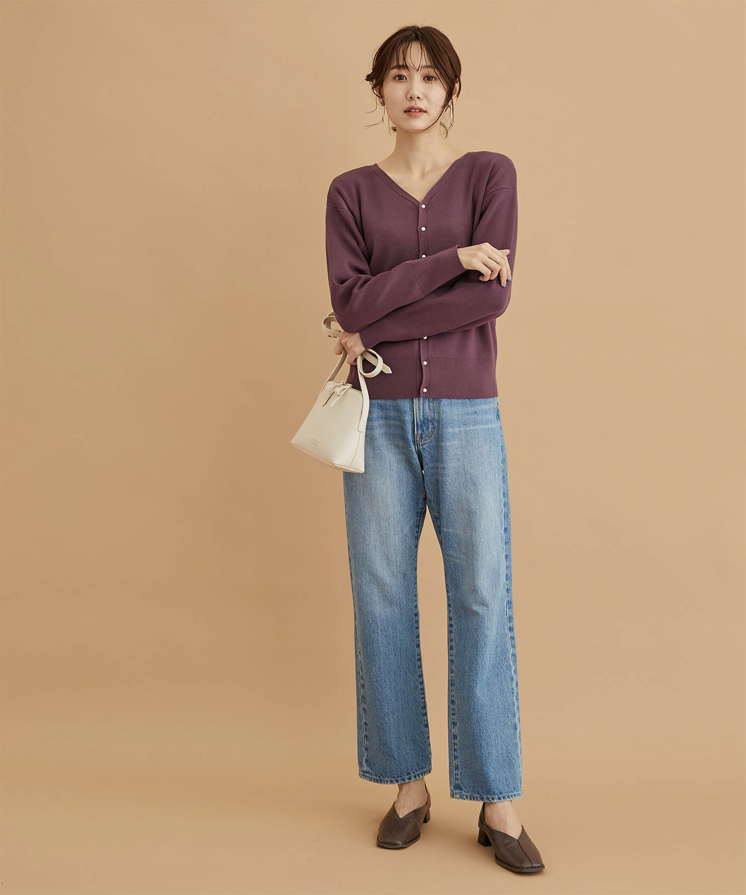 Rope&rsquo;Picnic「2WAY/マシュマロニットパールカーディガン/リンクコーデ」|カーディガン|