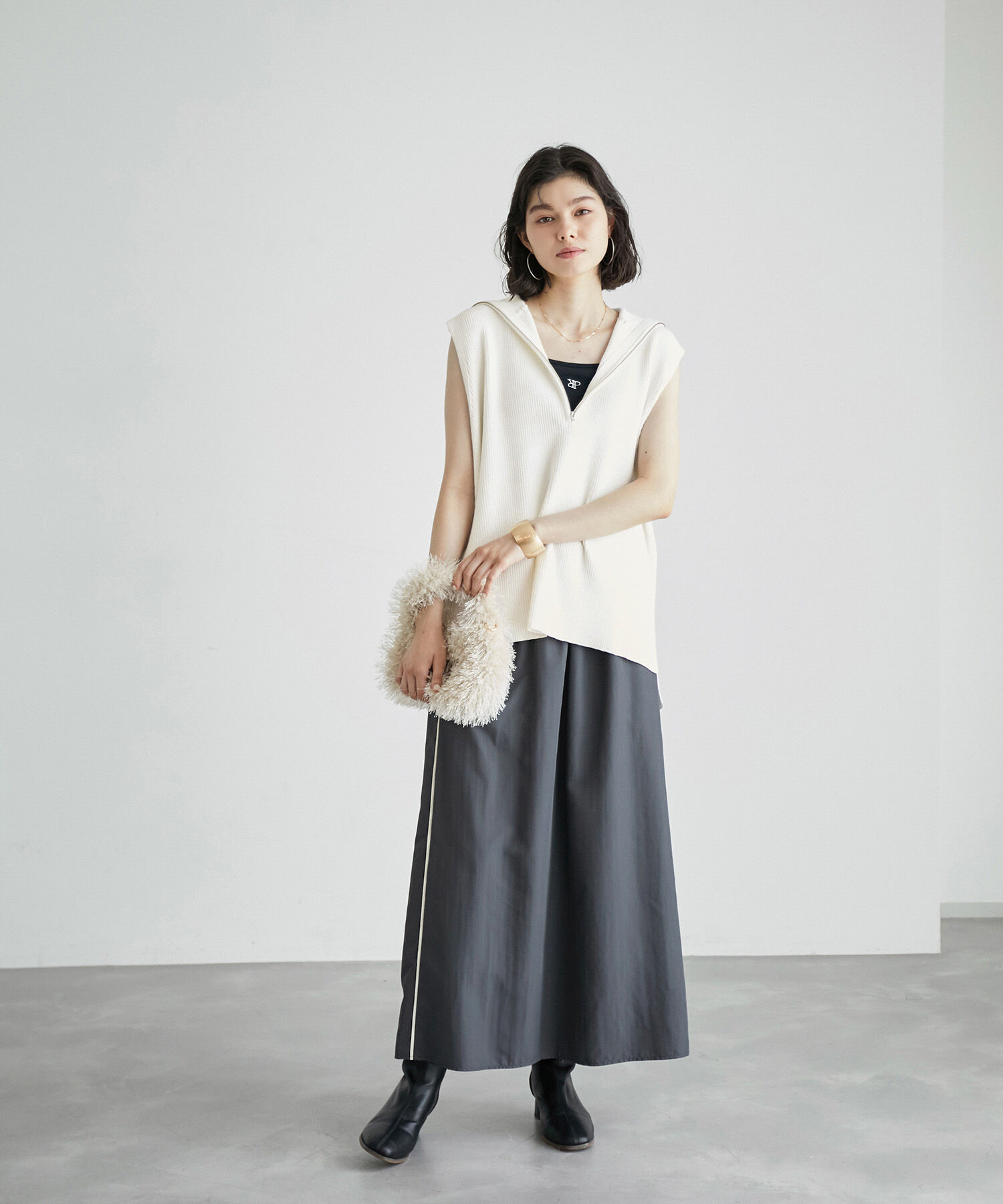 ROPE' PICNIC R「ハーフジップノースリーブニット」|ニット・セーター|