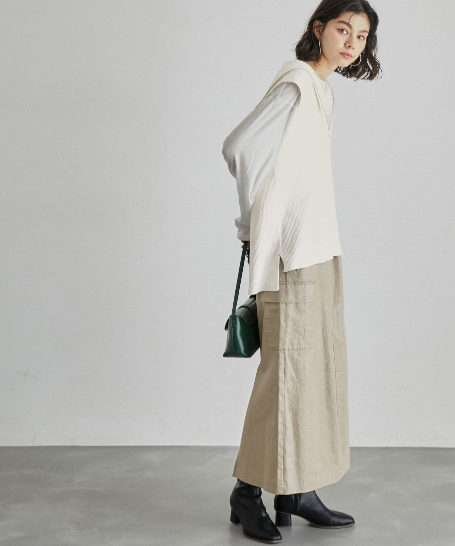 ROPE' PICNIC R「ハーフジップノースリーブニット」|ニット・セーター|