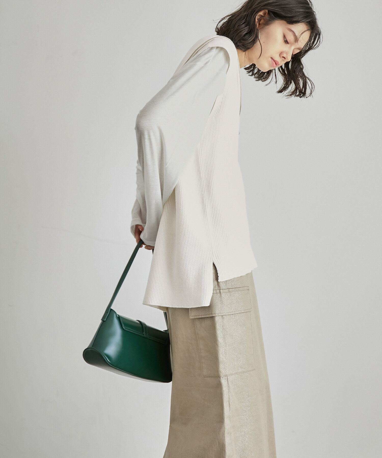 ROPE' PICNIC R「ハーフジップノースリーブニット」|ニット・セーター|