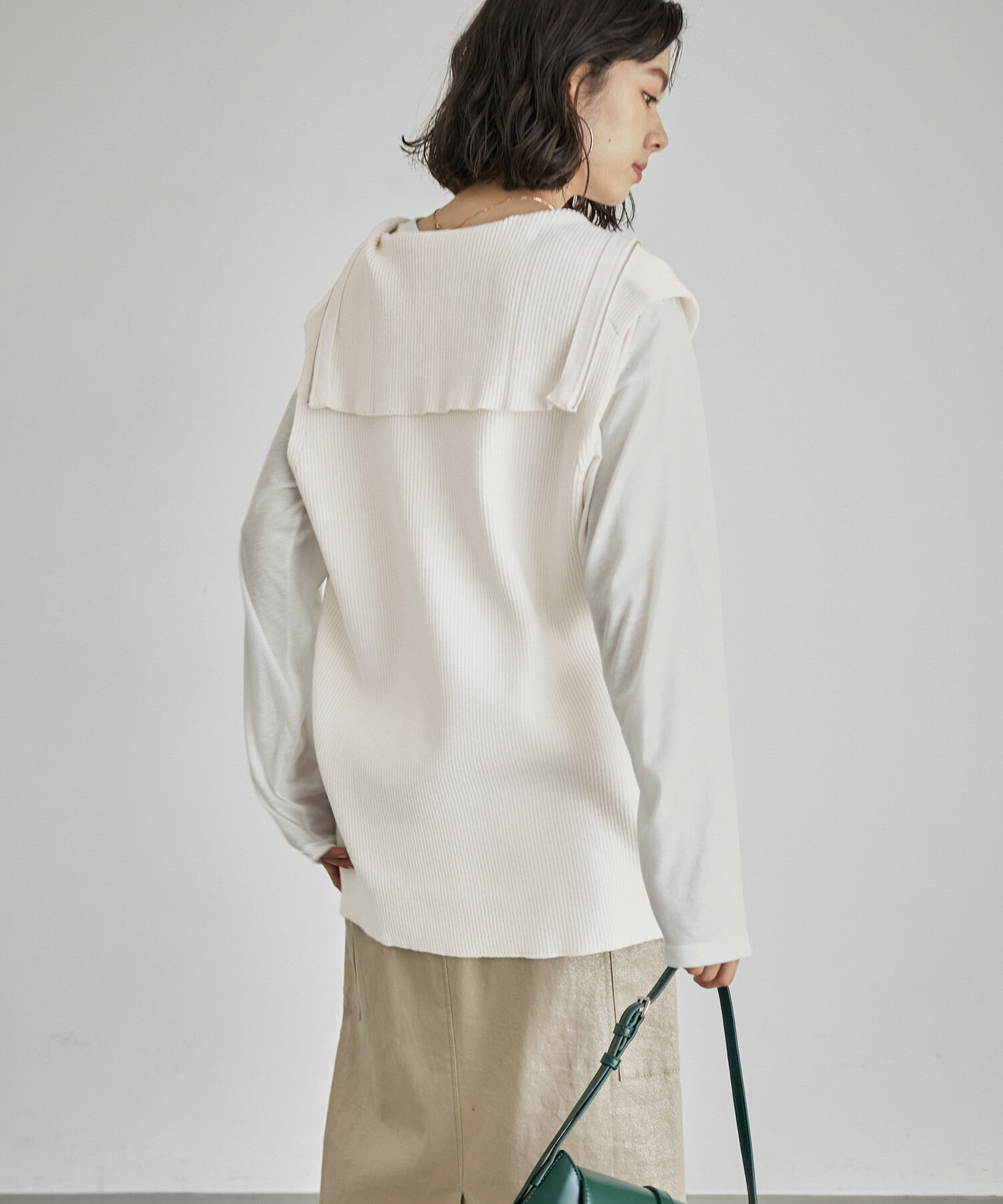 ROPE' PICNIC R「ハーフジップノースリーブニット」|ニット・セーター|