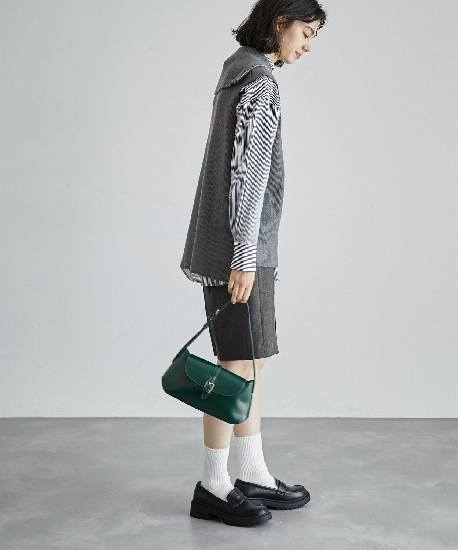 ROPE' PICNIC R「ハーフジップノースリーブニット」|ニット・セーター|