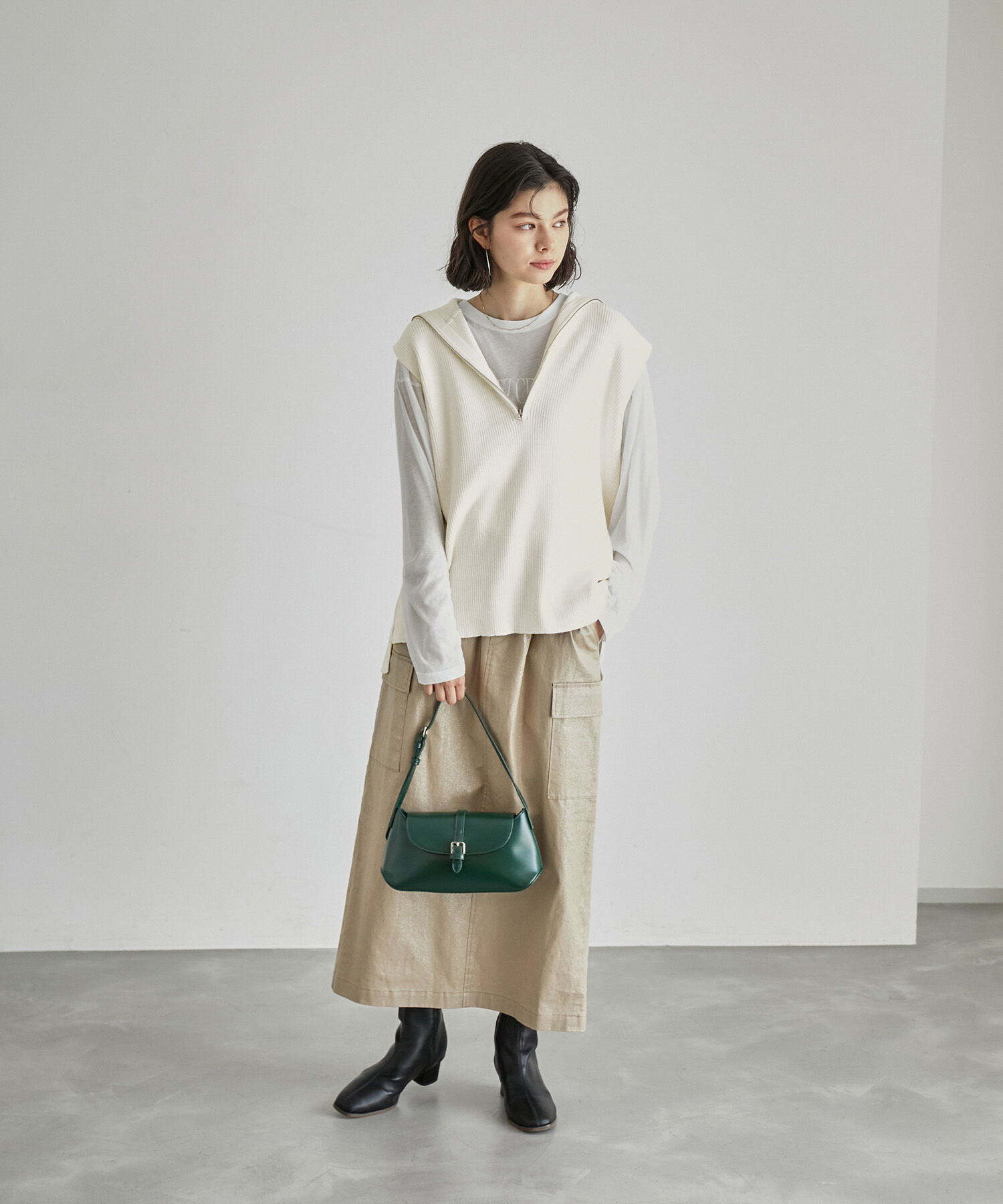 ROPE' PICNIC R「ハーフジップノースリーブニット」|ニット・セーター|