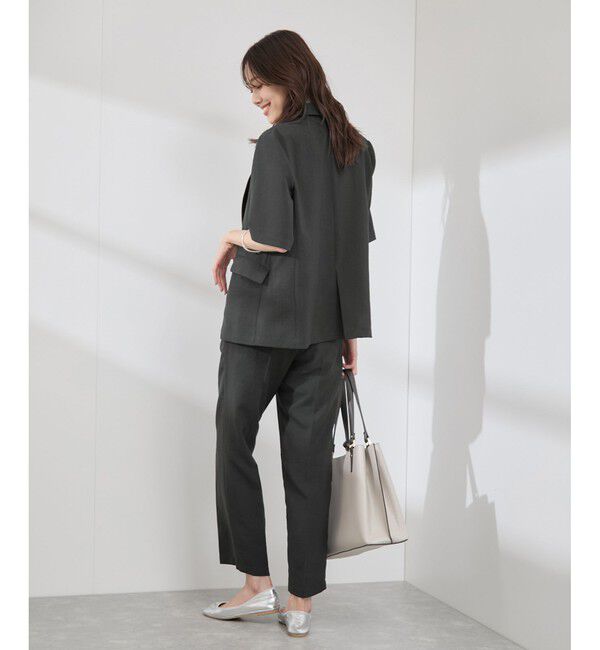 Rope&rsquo;Picnic「【接触冷感・吸水速乾・防シワ】エフォートレスリラックスハーフスリーブジャケット」|テーラードジャケット|