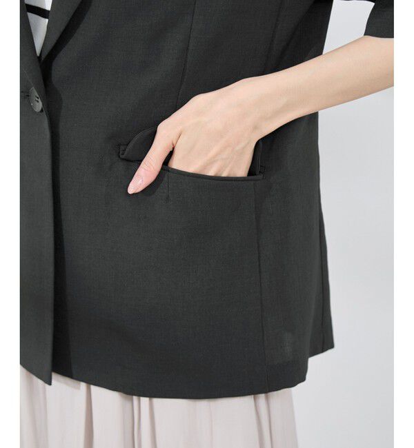 Rope&rsquo;Picnic「【接触冷感・吸水速乾・防シワ】エフォートレスリラックスハーフスリーブジャケット」|テーラードジャケット|