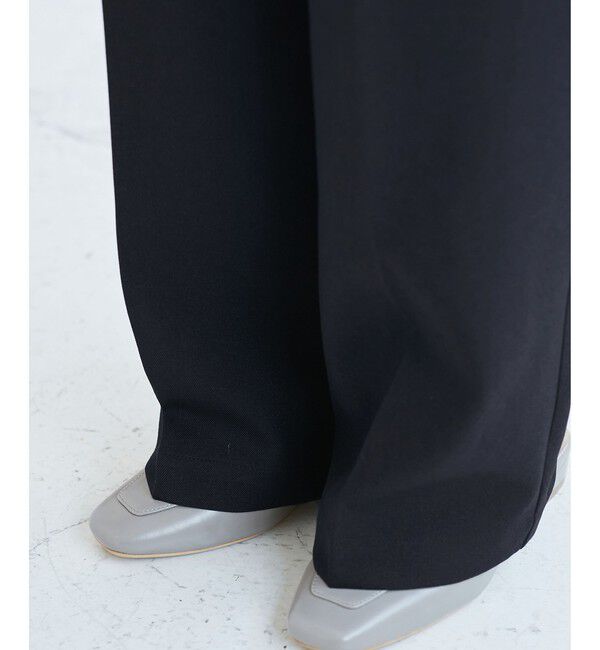 Rope&rsquo;Picnic「【低身長・小柄さんサイズ】レディハンサムシリーズ ウールライクウエストタックセミワイドパンツ」|スラックス|