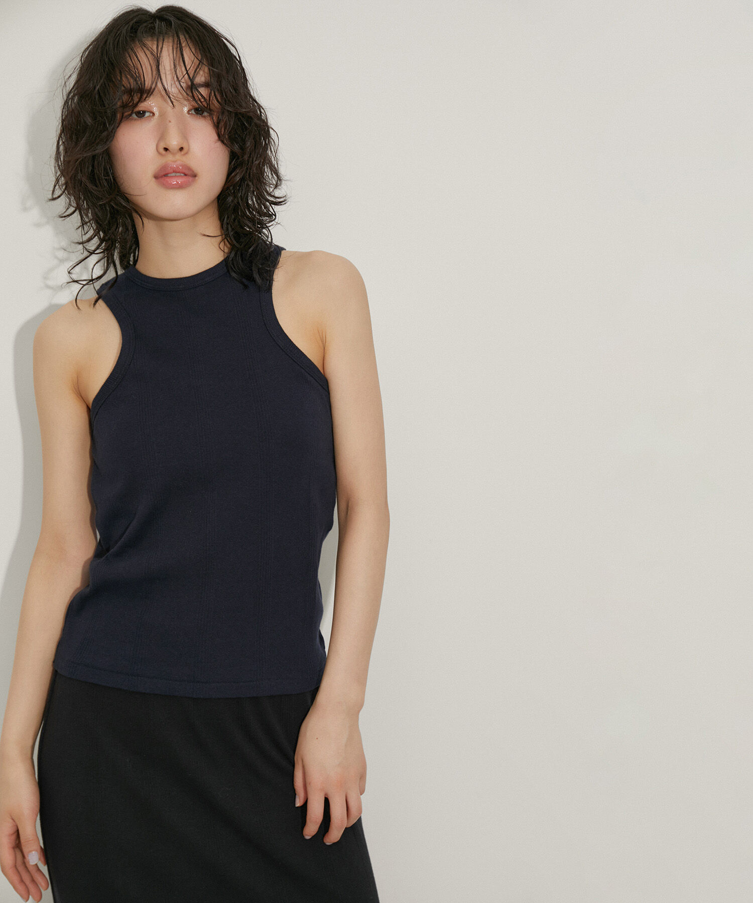 ADAM ET ROPE'「Miller for ADAM ET ROPE 別注Cup付アメリカンスリーブタンクトップ」|タンクトップ|ネイビー(40)